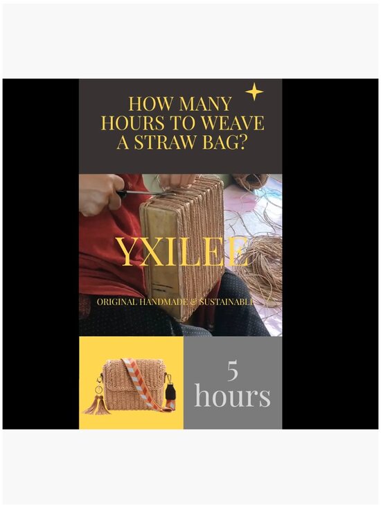 Straw Tote Bag Woven Handmade Shoulder Bag Travel Summer - Picture 7 of 7